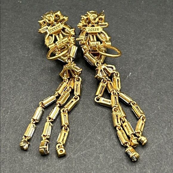 J. Crew Lever Back Crystal Sparkle Drop Earrings - Picture 4 of 7
